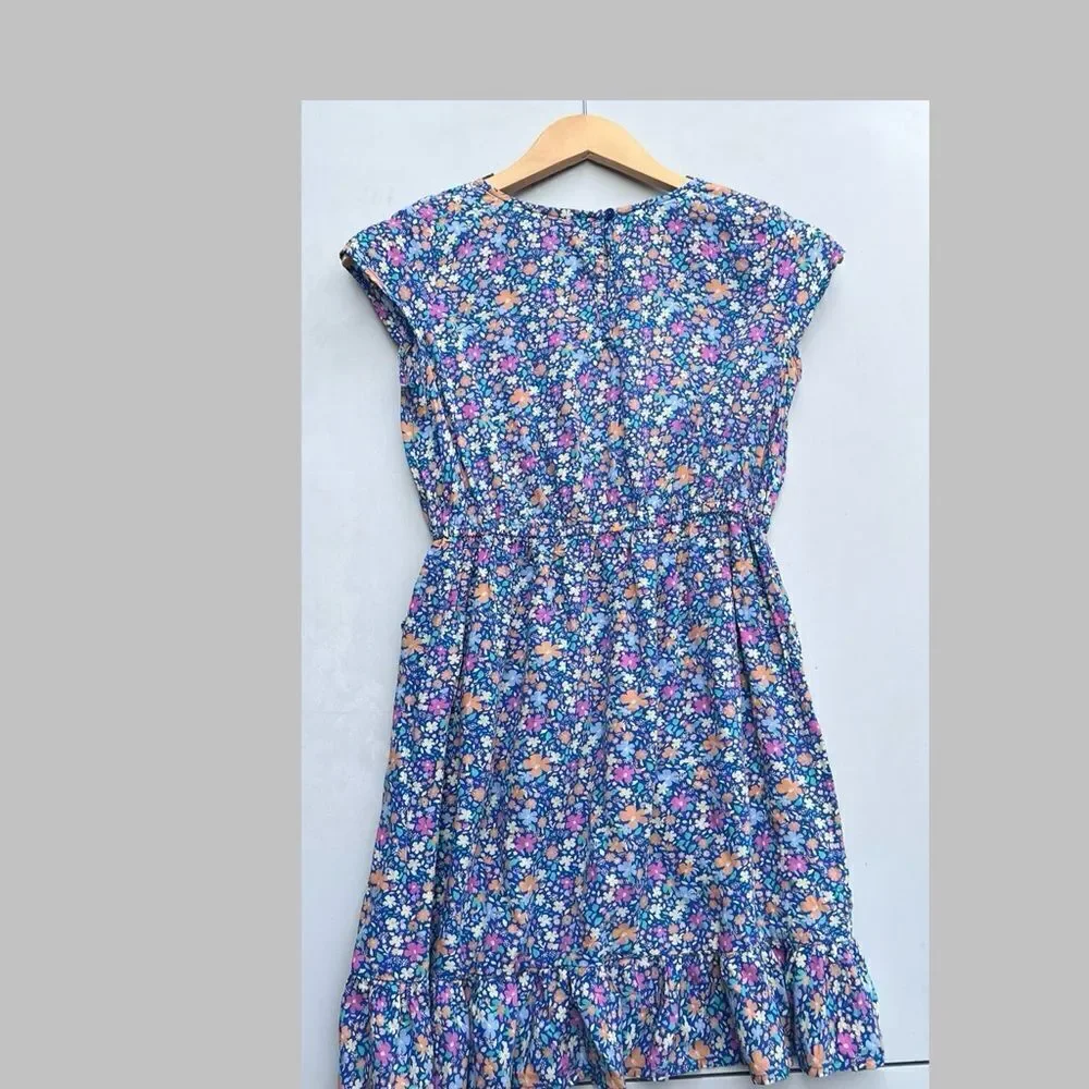 OshKosh Floral Blue 10 -12  L Girls Dress